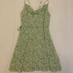 Sage Green Flowy Dress with Cowl Neck